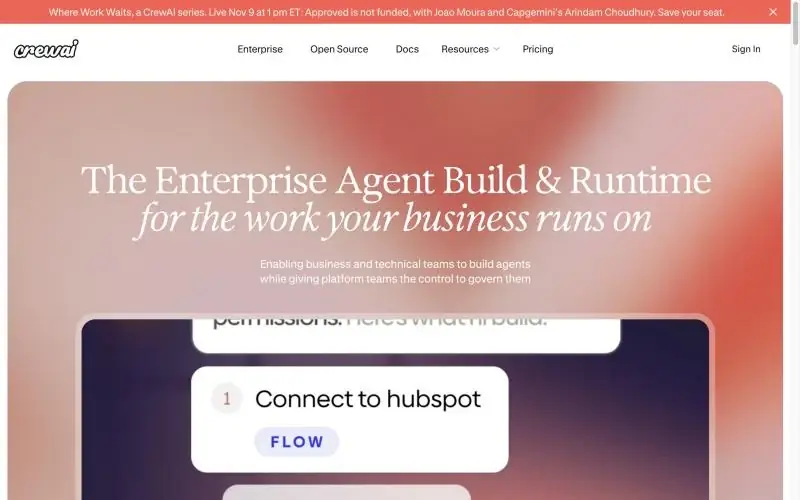 CrewAI homepage