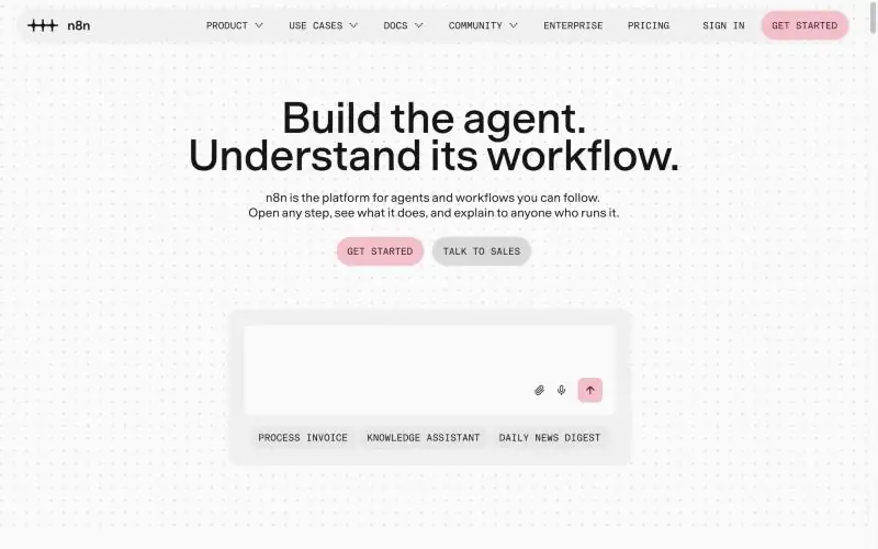 n8n homepage