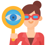 Women with a magnifying glass representing Deep Analysis