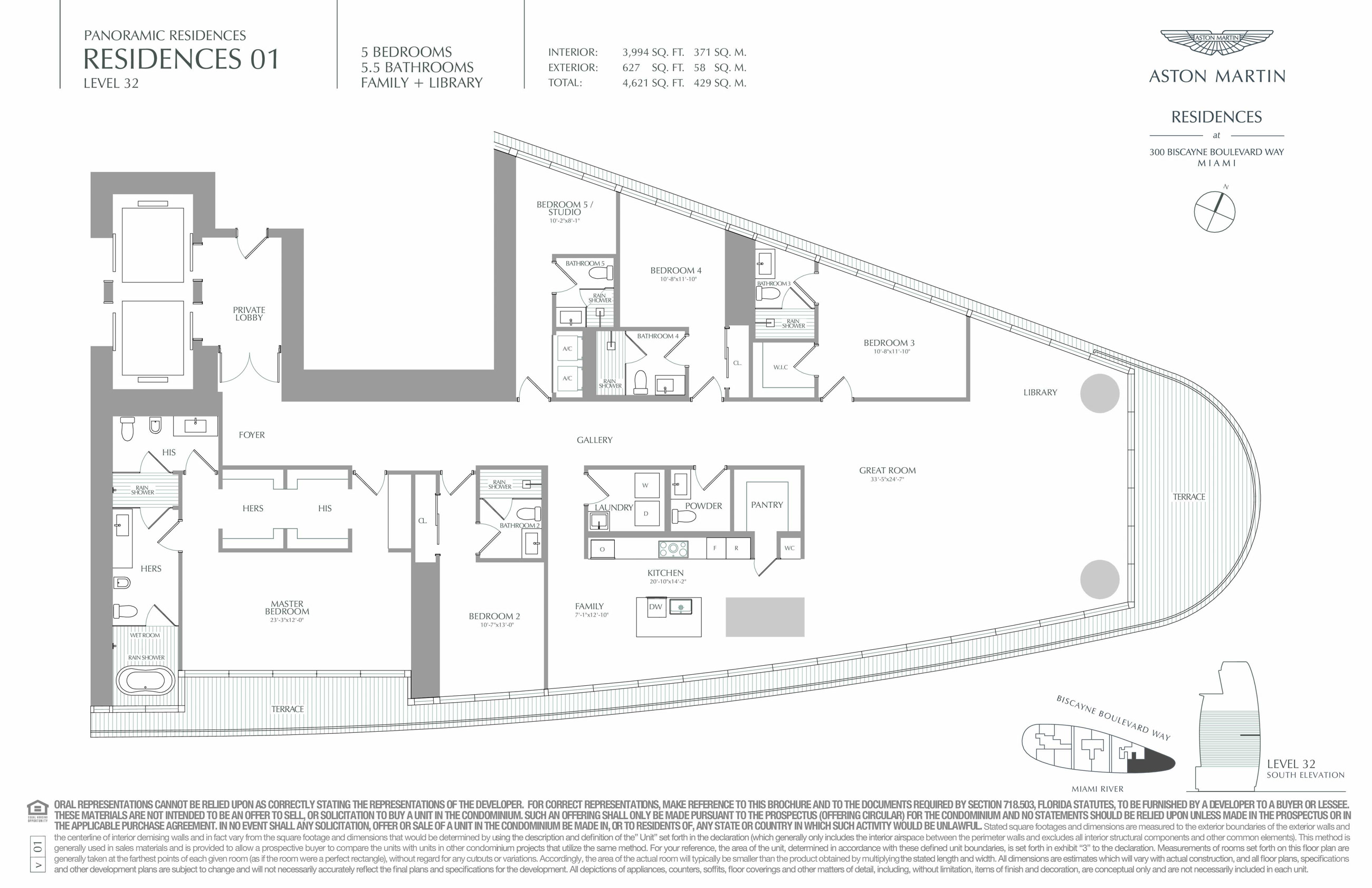 Aston Martin Residences Unit 3201 Line 01 floor plan