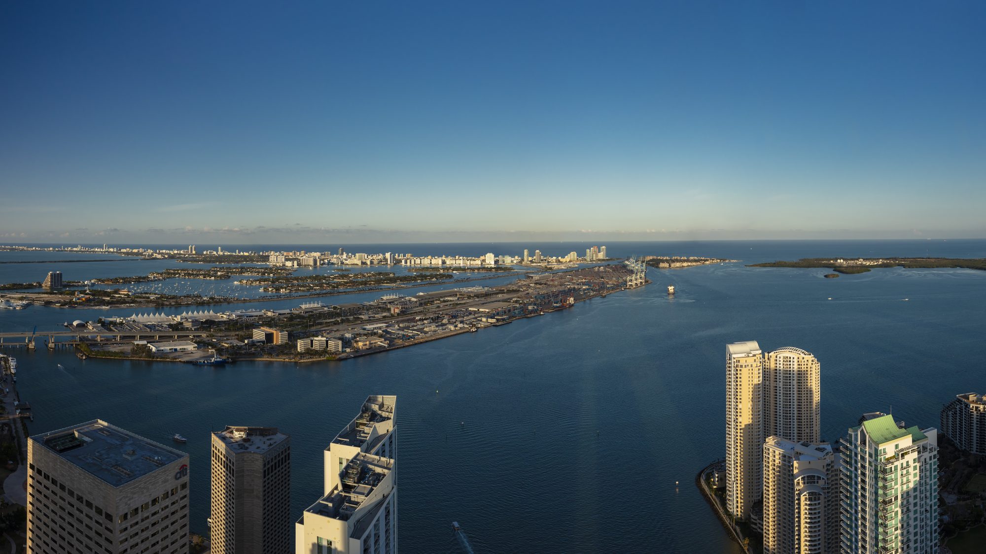 The Atlantic Ocean beyond Biscayne Bay from Residence 6301