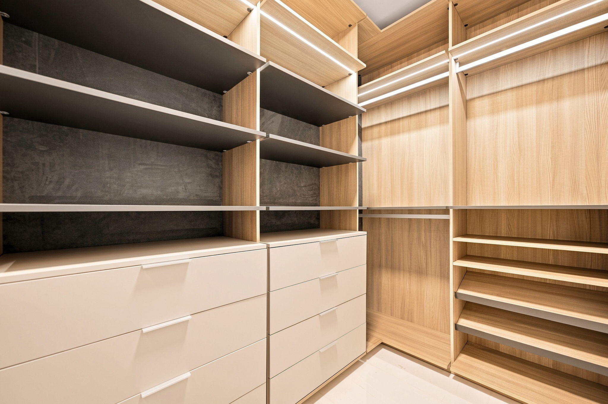 Walk-in closet with custom built-ins — Residence 3807