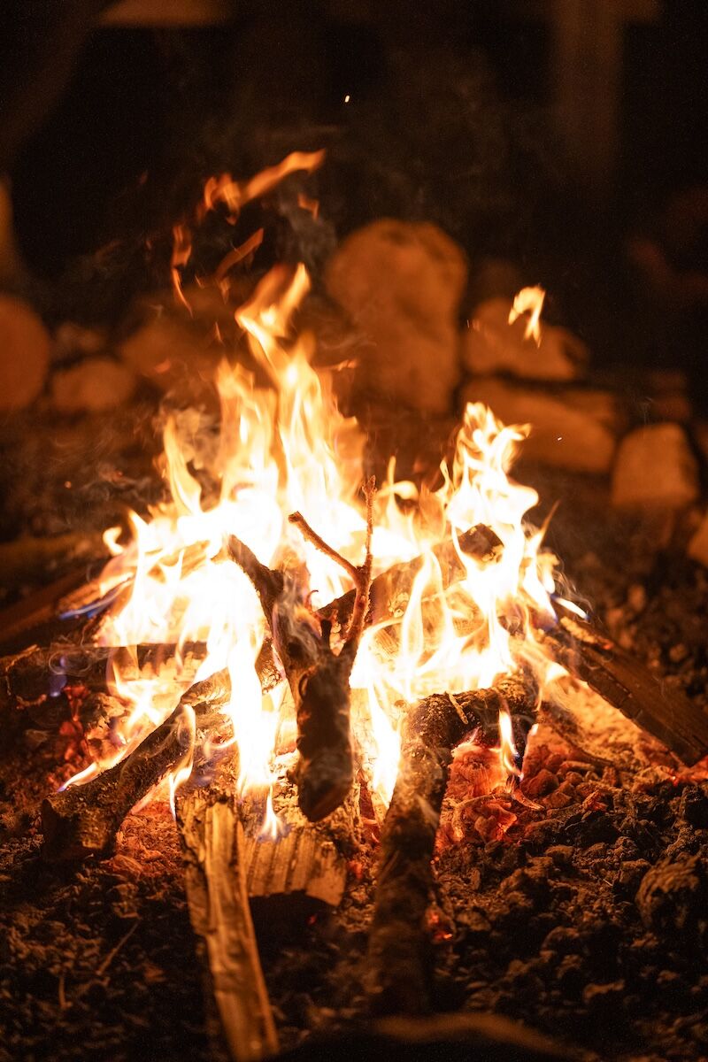 Image of fire from a men's retreat in Portugal.