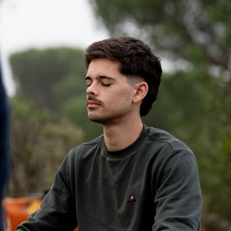 Images of leaders and entrepreneurs during private psilocybin retreats in Portugal, experiencing healing, self-discovery, and deep inner peace guided by Martin Thomsen.