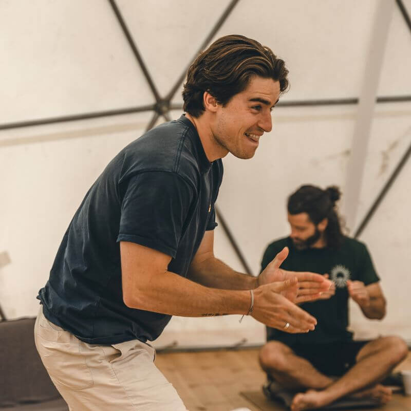 Images of leaders and entrepreneurs during private psilocybin retreats in Portugal, experiencing healing, self-discovery, and deep inner peace guided by Martin Thomsen.