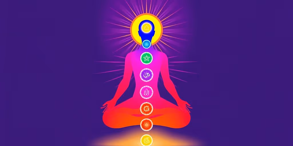 Illustration des chakras sur une silhouette humaine.