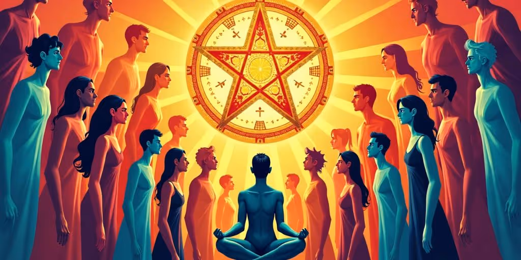 Illustration de l'énnéagramme avec des figures humaines.