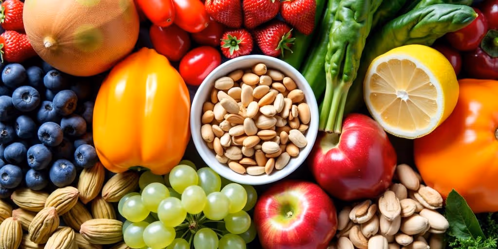 Aliments colorés pour une alimentation anti-inflammatoire.