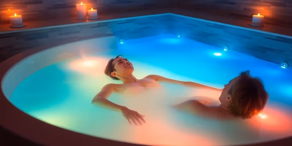 Bain relaxant avec ondes sonores et lumières apaisantes.