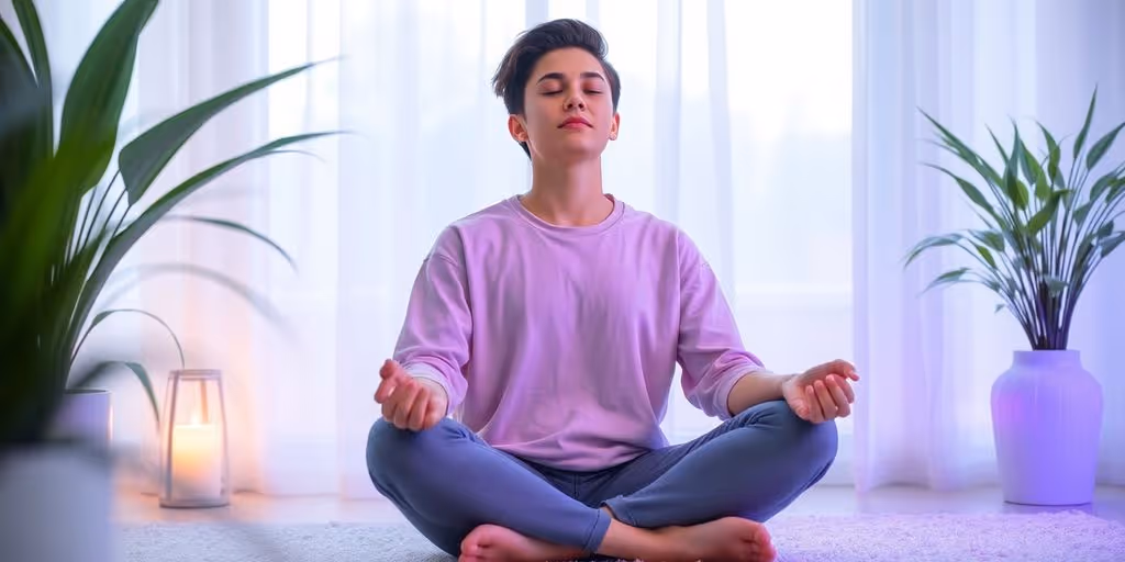 Personne en train de pratiquer l'auto-hypnose.