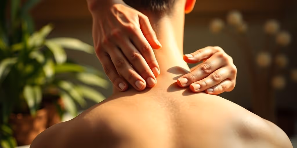 Image de l'acupression sur le dos d'une personne.