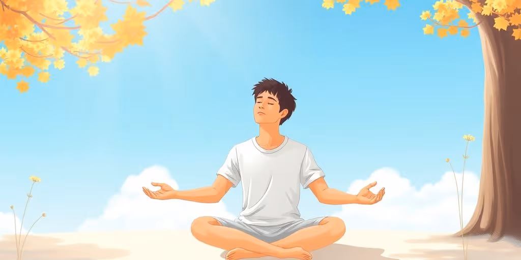 Personne méditant dans un environnement paisible.