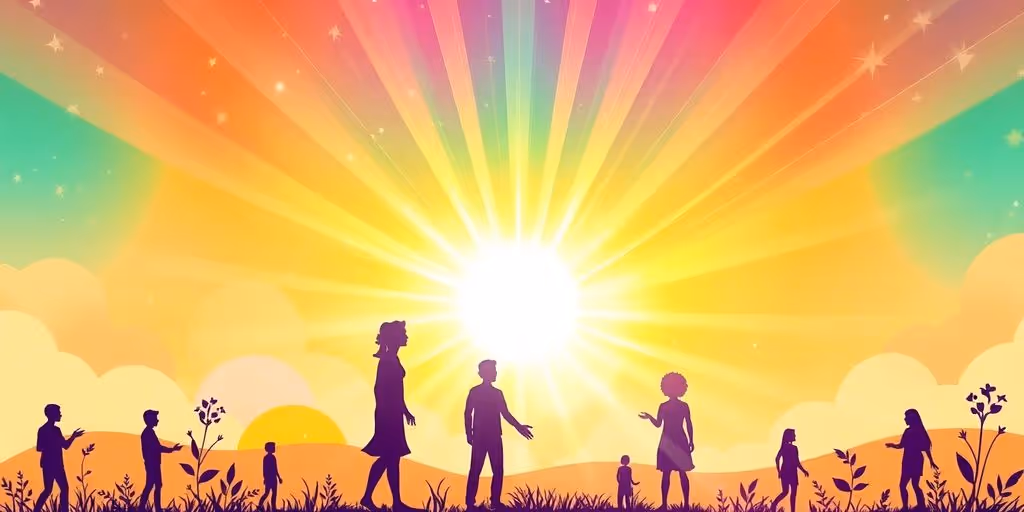 Illustration de la psychologie énergétique avec silhouettes et éléments naturels.