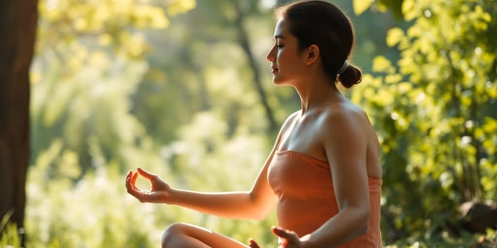 Personne pratiquant l'éducation somatique en pleine nature.