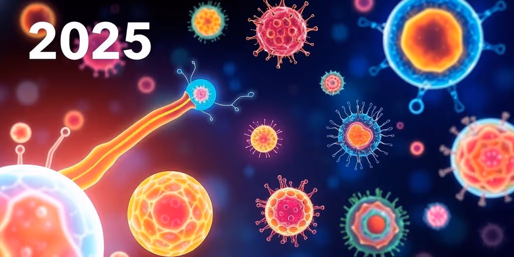 Illustration de cellules souches se transformant en cellules spécialisées.