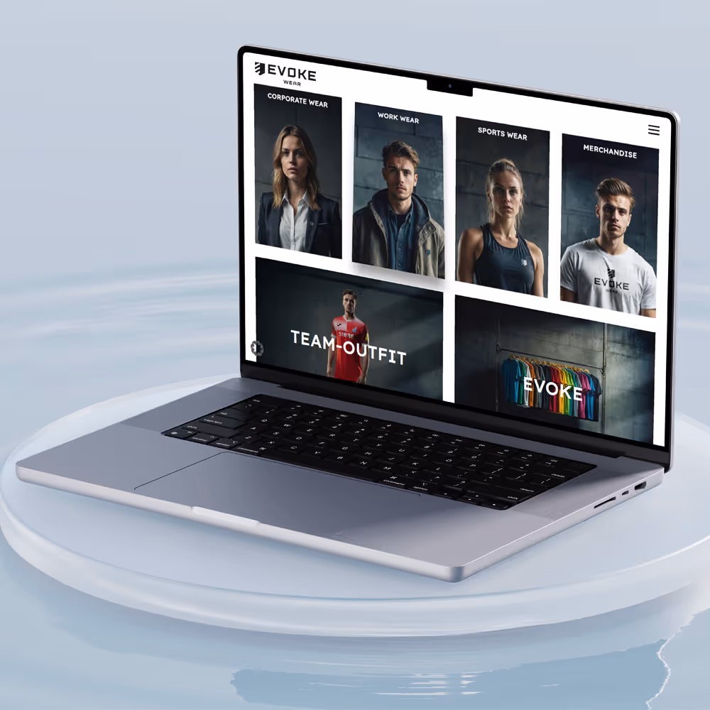 Macbook grafisch auf einer Eisscholle platziert und zeigt Website