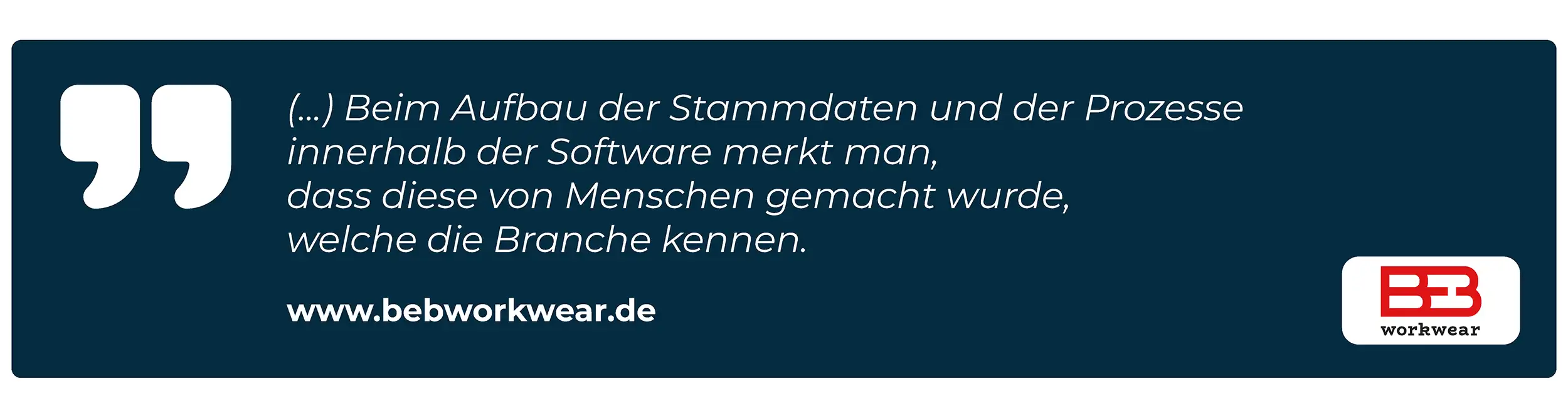 Kundenstimme BEB Berufsbekleidung enventa Fashion ERP Referenz