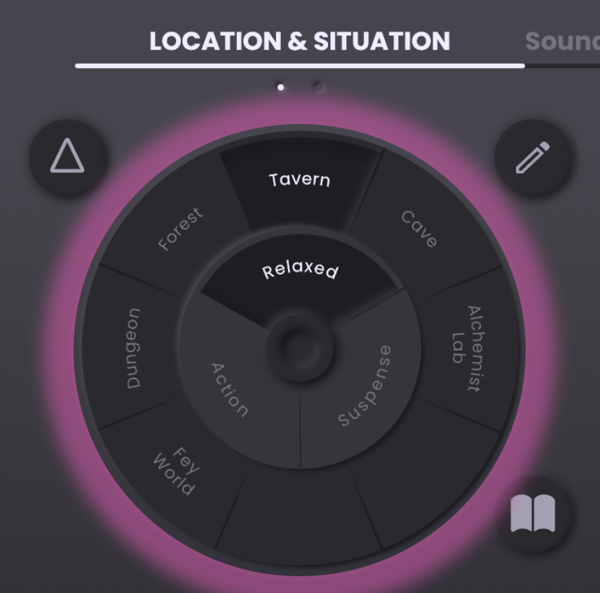 TableTone feature location and situation wheel
