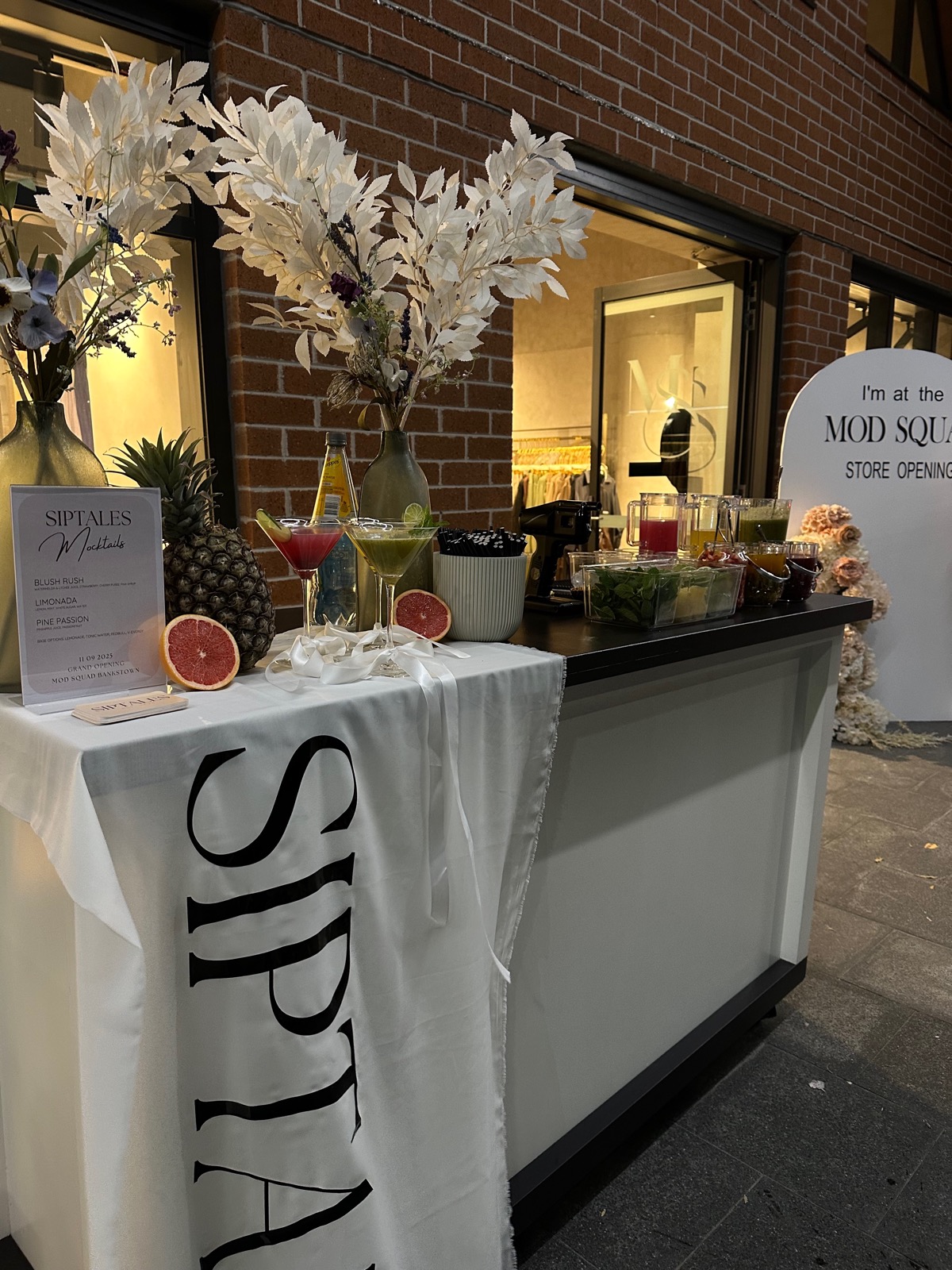ModSquad store opening mocktail bar