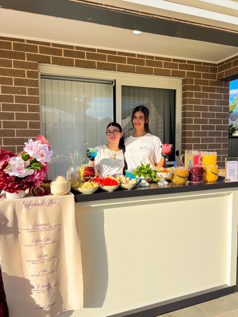 Home mocktail bar set up for a celebration
