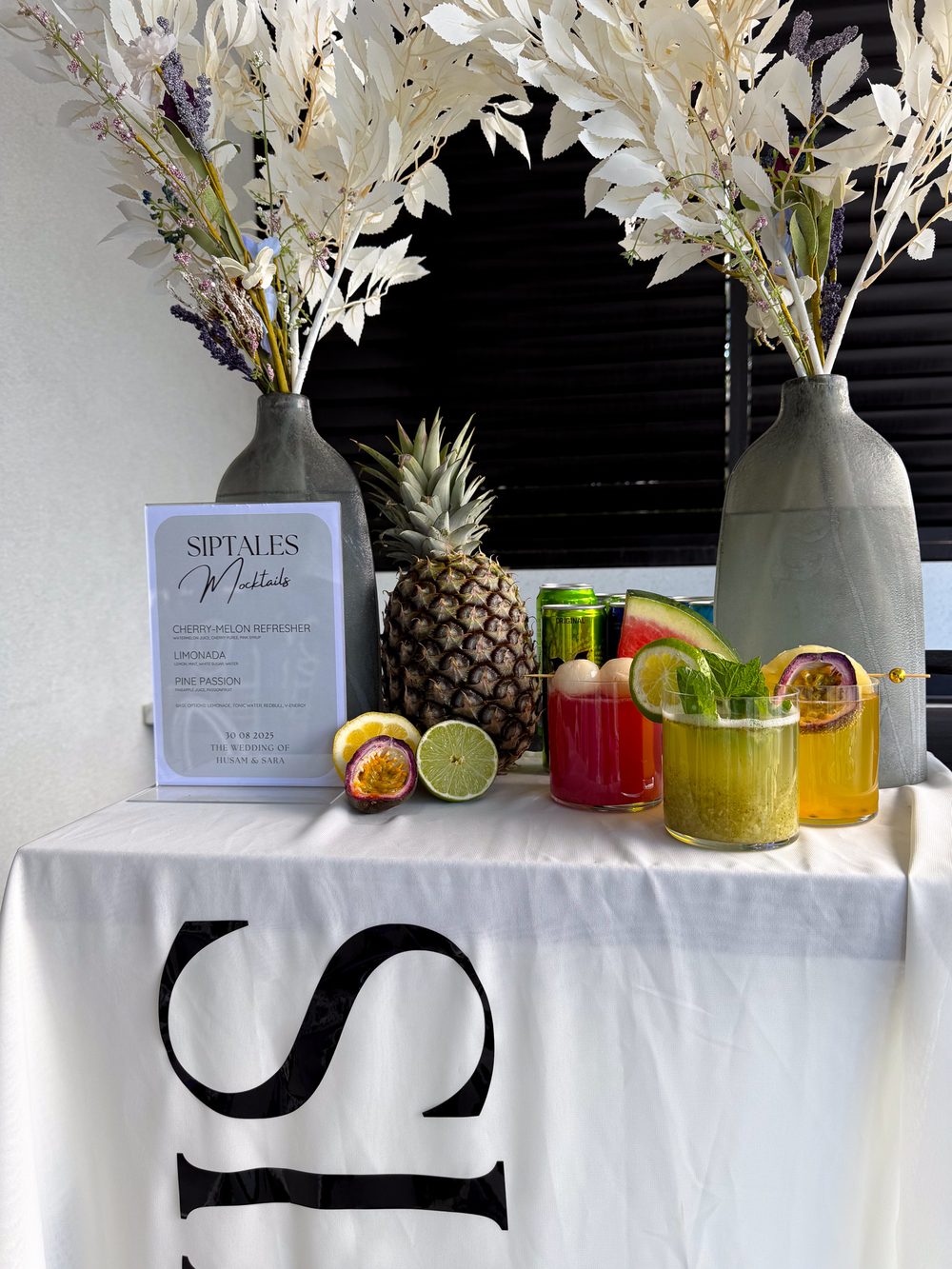 Styled SipTales drink table at a private celebration