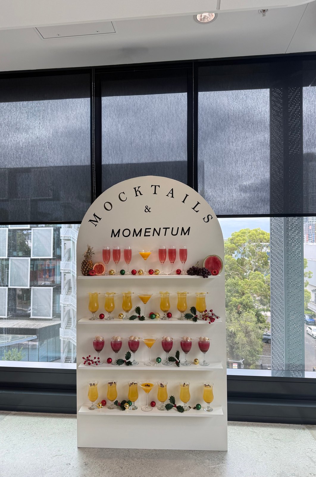 Axis Communications office party drink wall