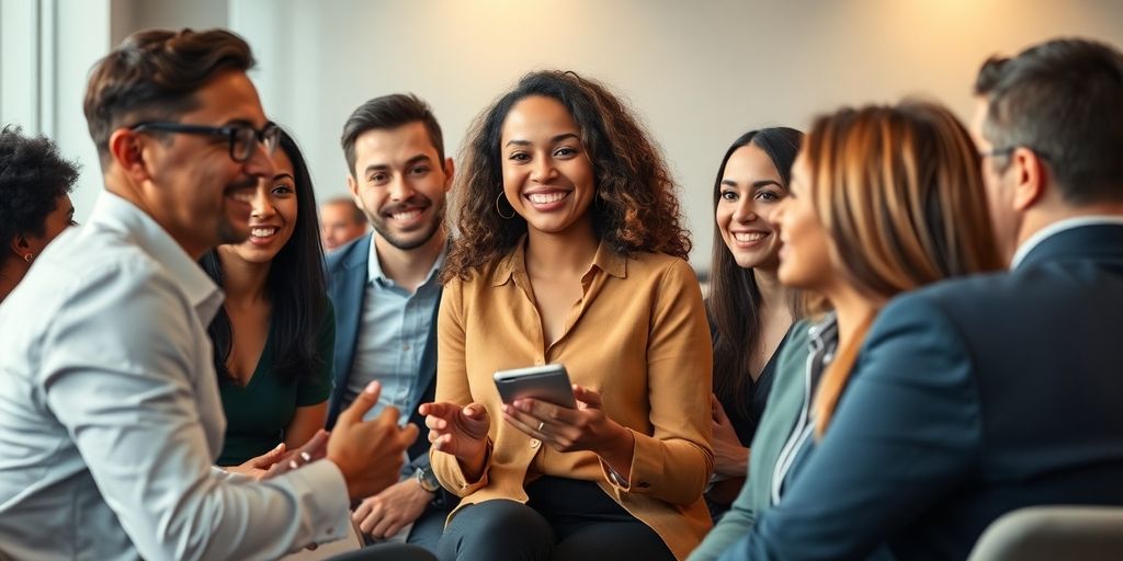 Diverse Kandidaten im Interview mit Personalvermittlern.