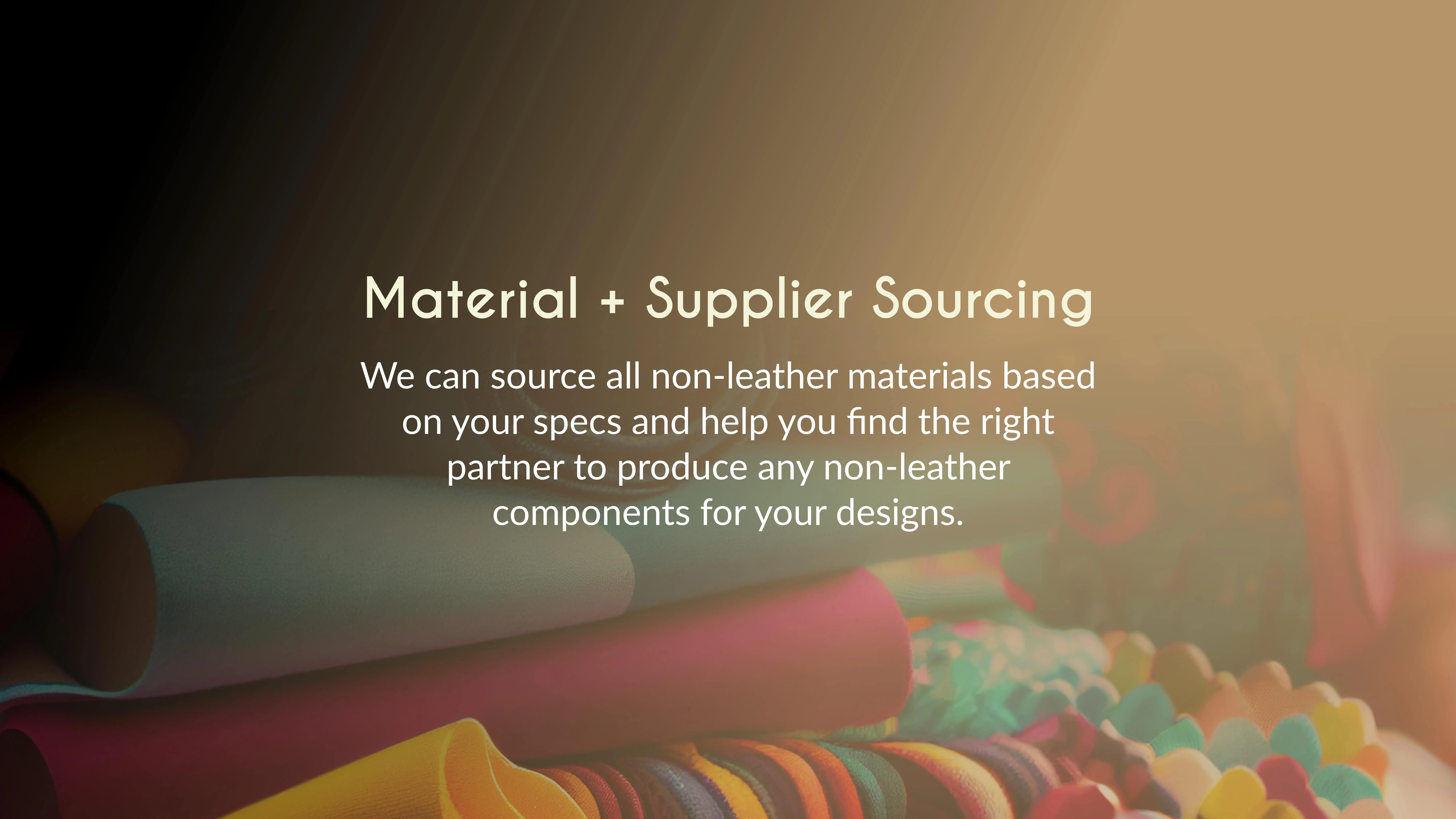 Material and supplier sourcing