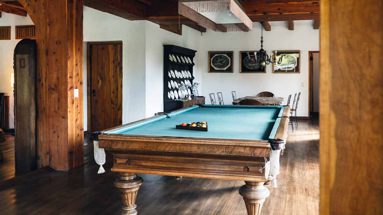 Fishing lodge pool table
