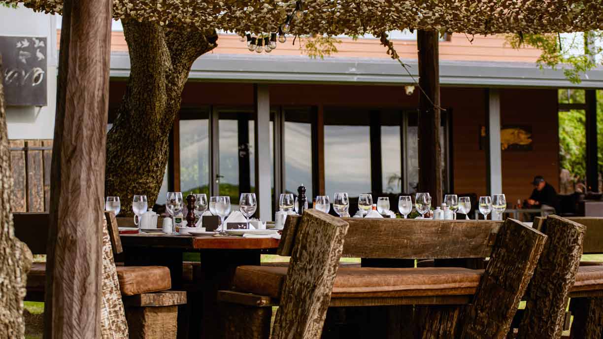 Dining table set at Rio Bravo Lodge