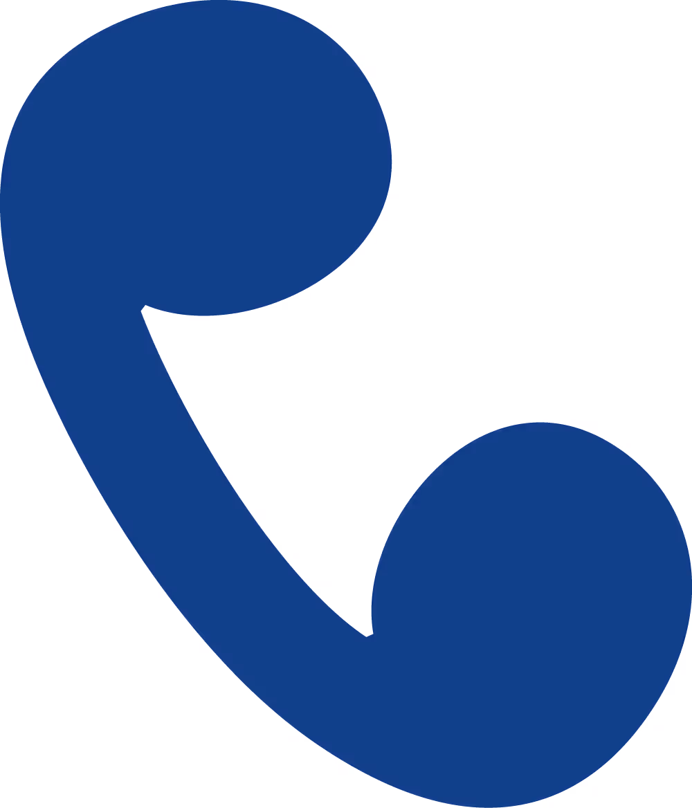 Blaues Symbol eines Telefonhörers im Flat Design