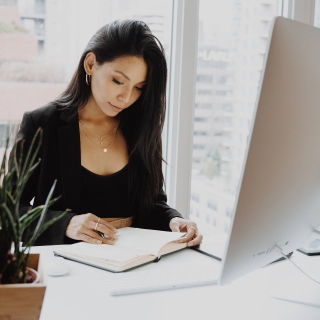Woman working at desk