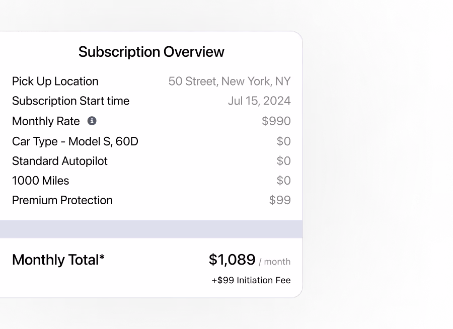 Image of an iPhone showing multiple car choices