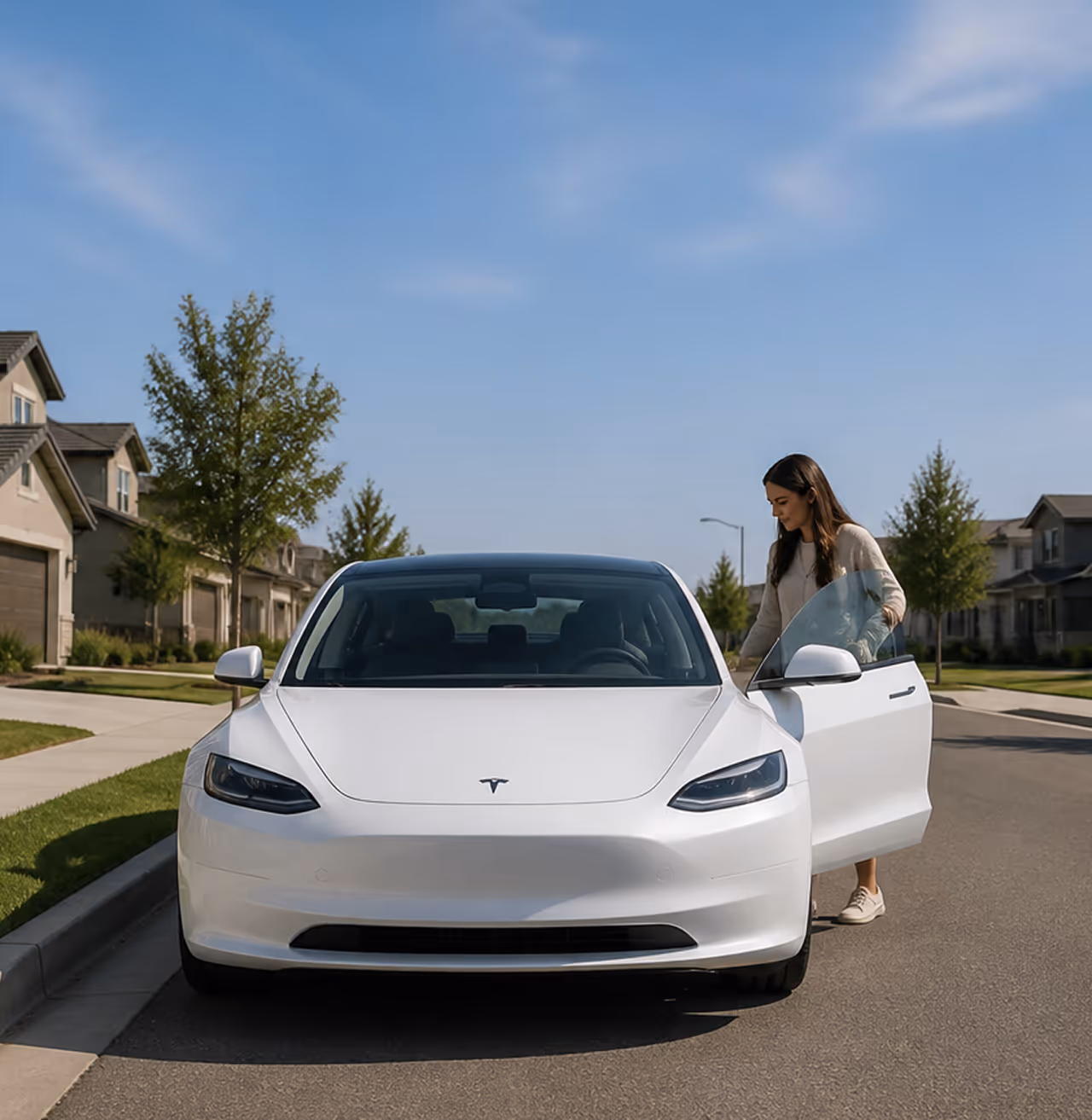An Eon electric vehicle ready for pickup