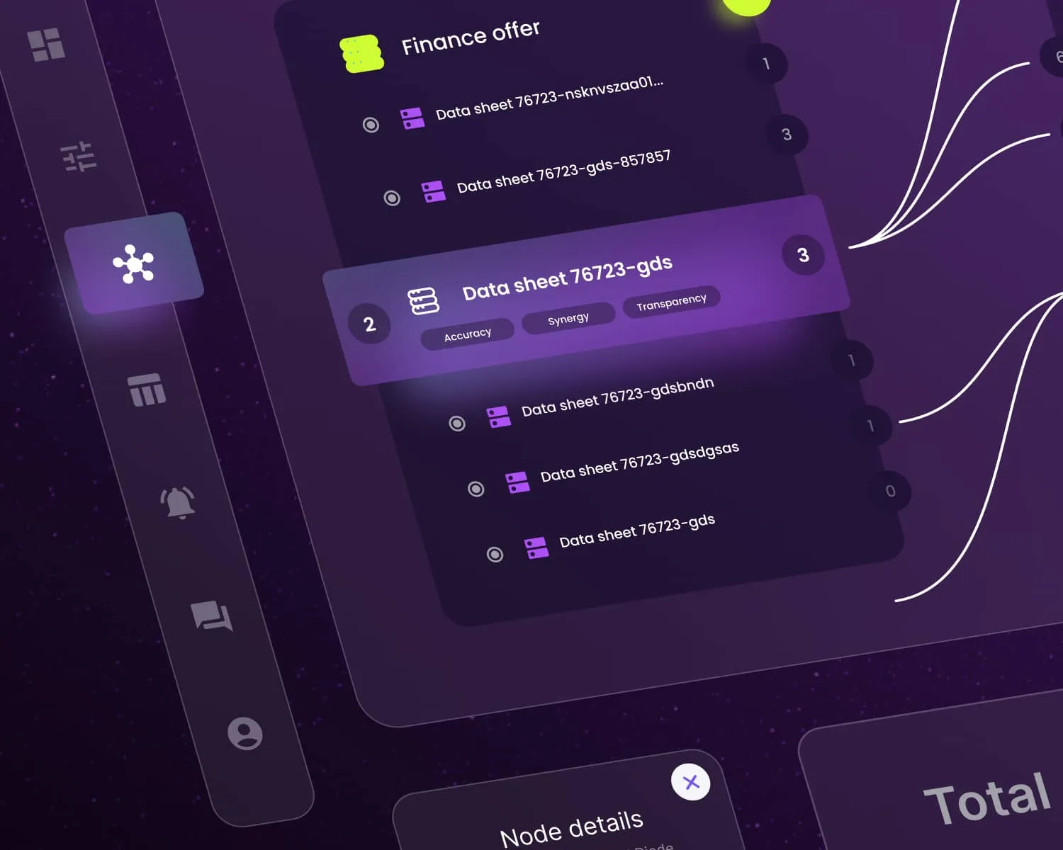 Custom UX/UI services consulting interface with data sheet details, emphasizing the integration of brand style and functional data visualization services.