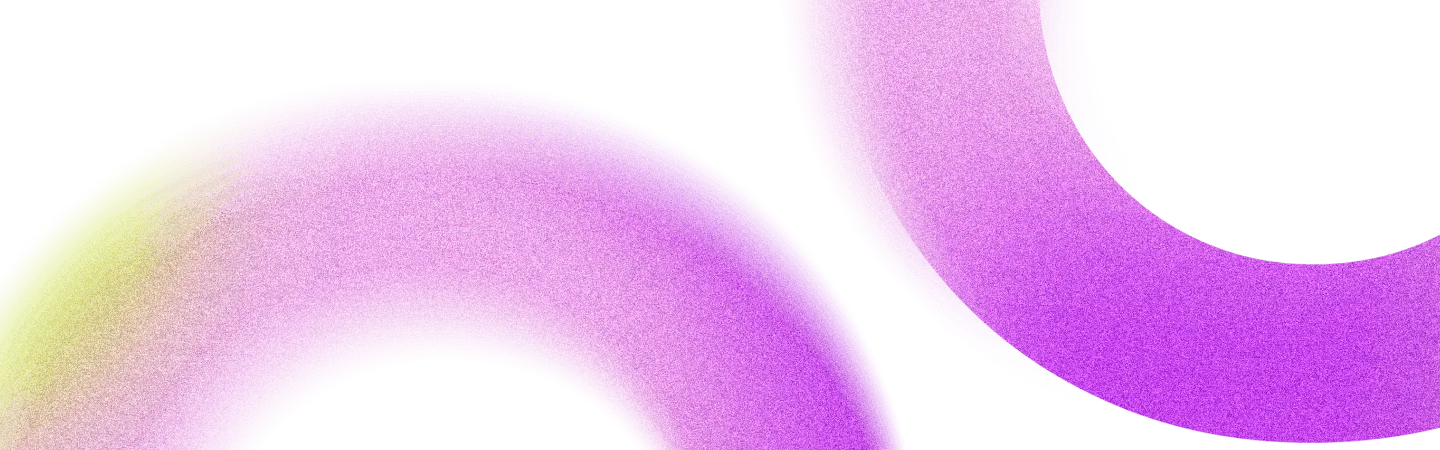 The image shows two large, curved shapes with a gradient color scheme. The shapes are mainly purple, with one of them fading into a yellow-green hue on the left. The shapes appear to be abstract and do not create any recognizable object.