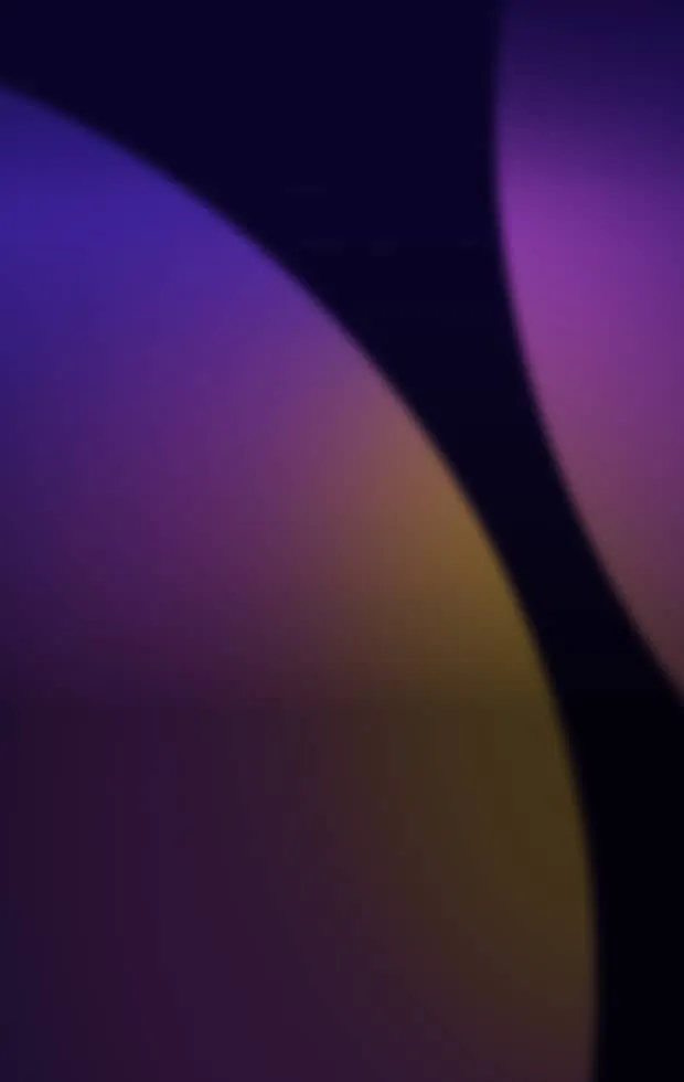 The artwork depicts an abstract design with large, curved shapes in gradient colors ranging from purple to yellow. The background is dark, and the shapes seem to overlap, creating a sense of depth and movement.
