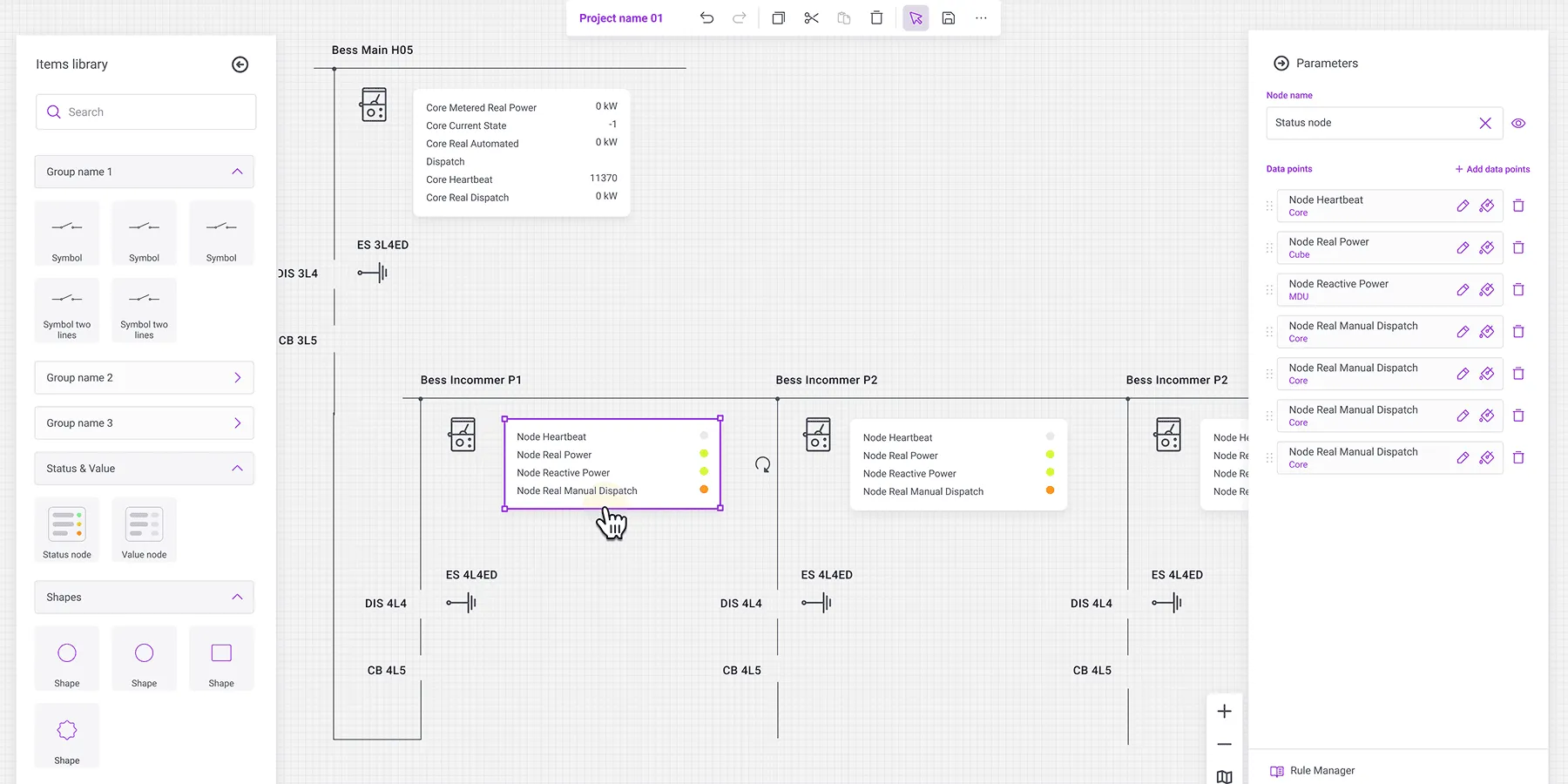 Flowchart illustrating how sensor data feeds into a live dashboard interface.