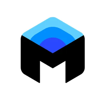A stylized “M” with blue gradients, representing Mutable AI, a tool for AI-powered software development.