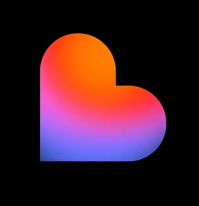 A heart-shaped gradient logo in orange, pink, and purple, representing Lovable, an AI coding companion.