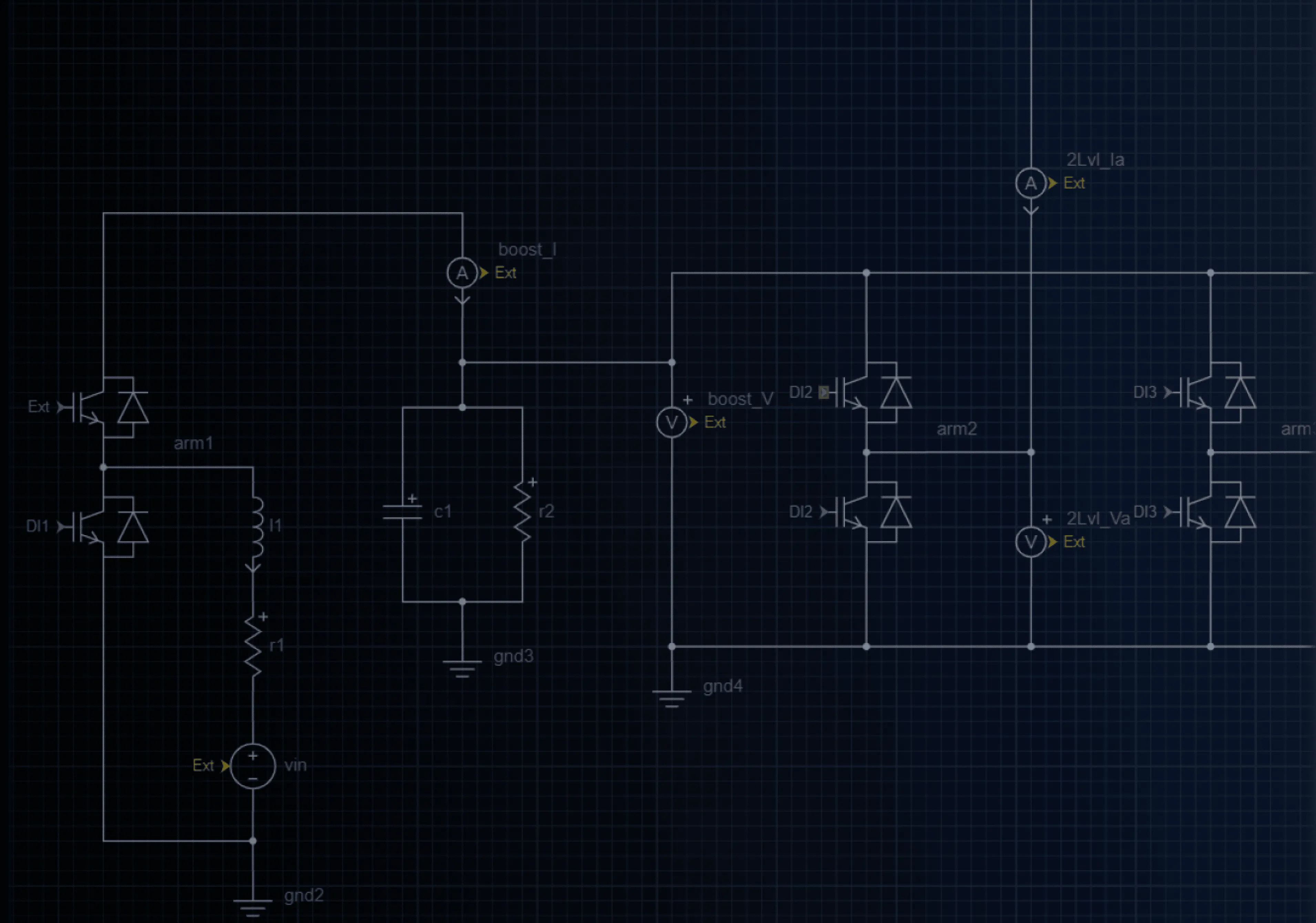 Computer screen showing an electrical schematic design with switches and circuit components icons.