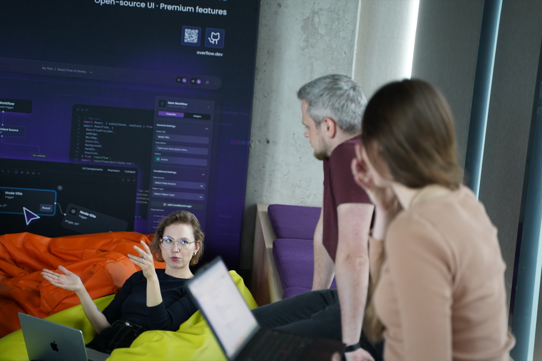 Synergy Codes team working during an internal hackathon