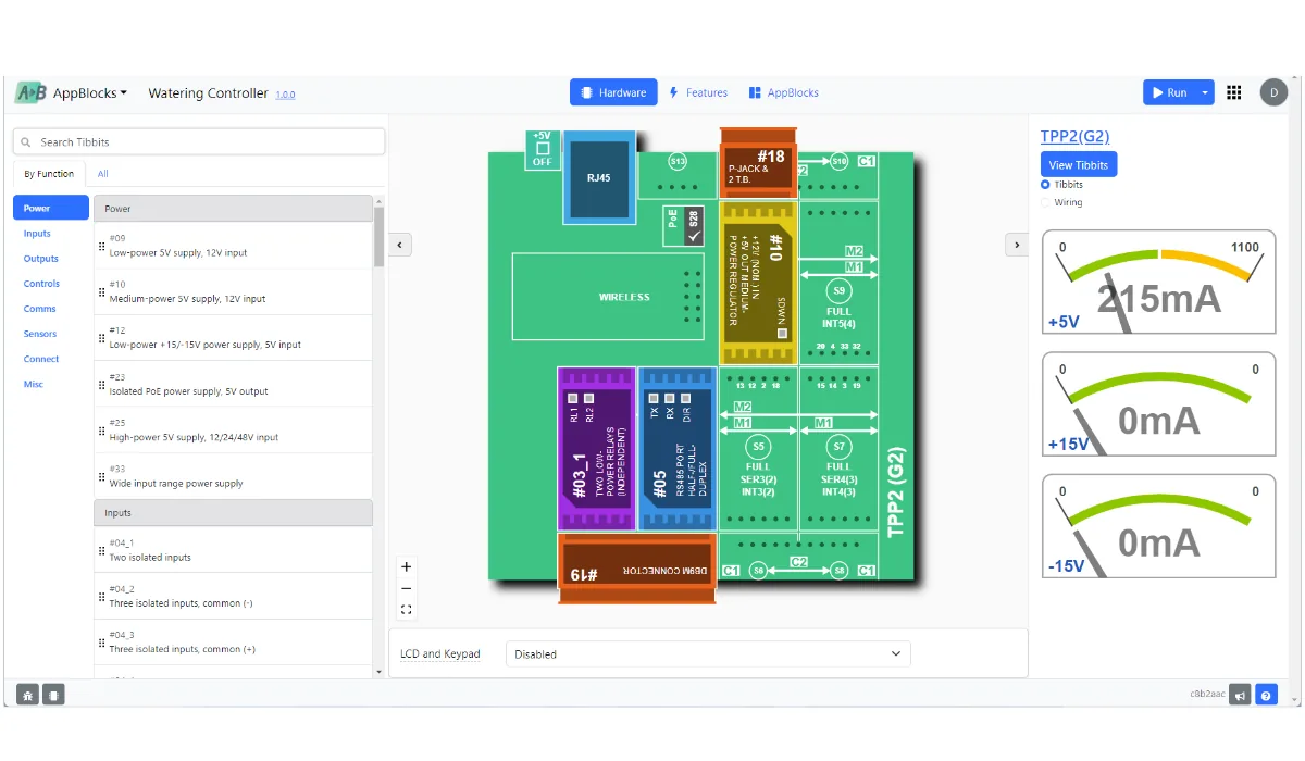React Flow application example AppBlocks interface