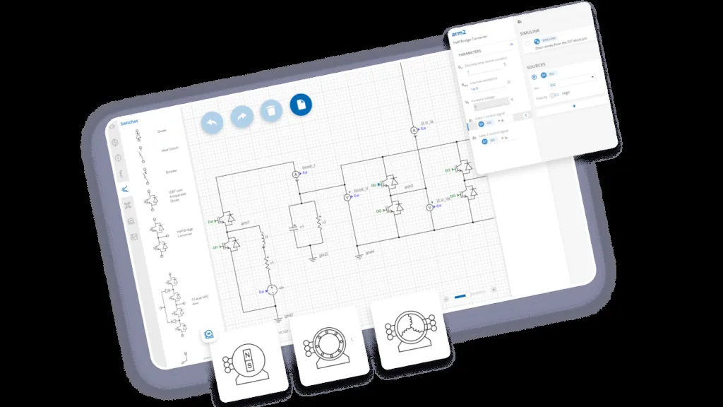 Schematic editor for electrical circuits modeling