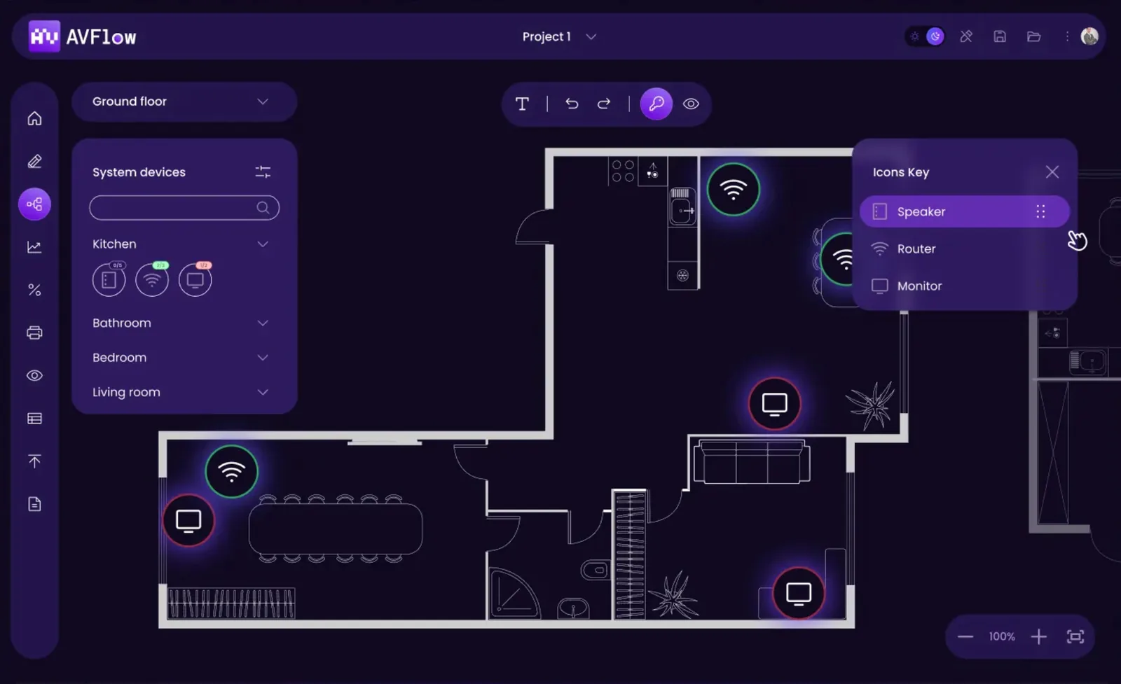 custom AV systems design UI application