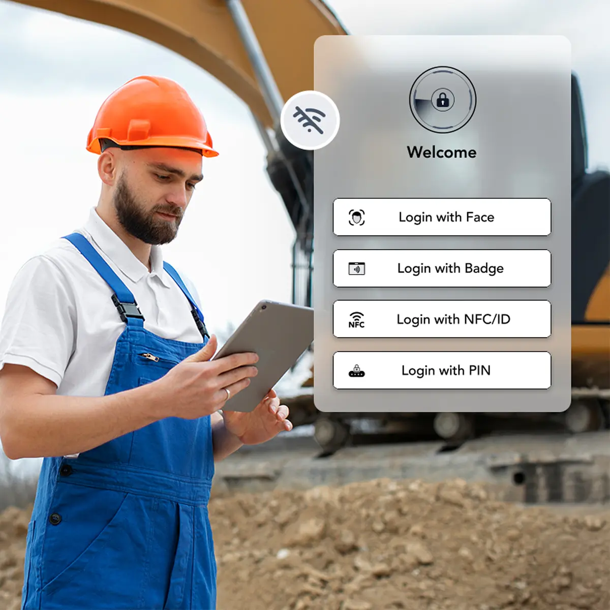 Offline authentication for construction site workers