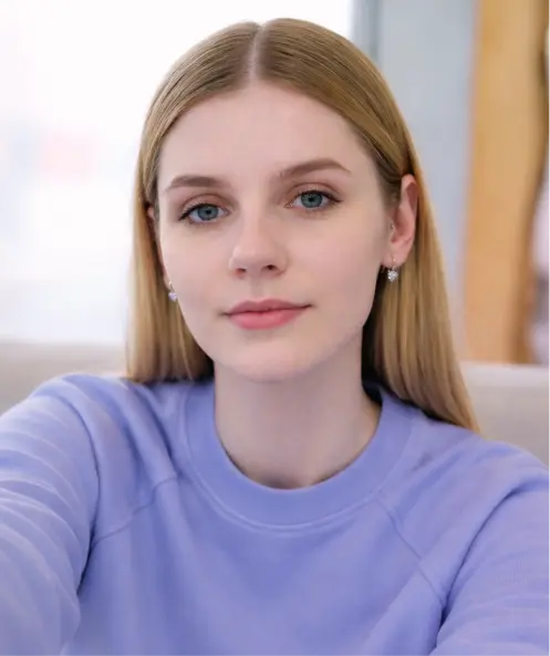 Woman using video mode for AI identity verification