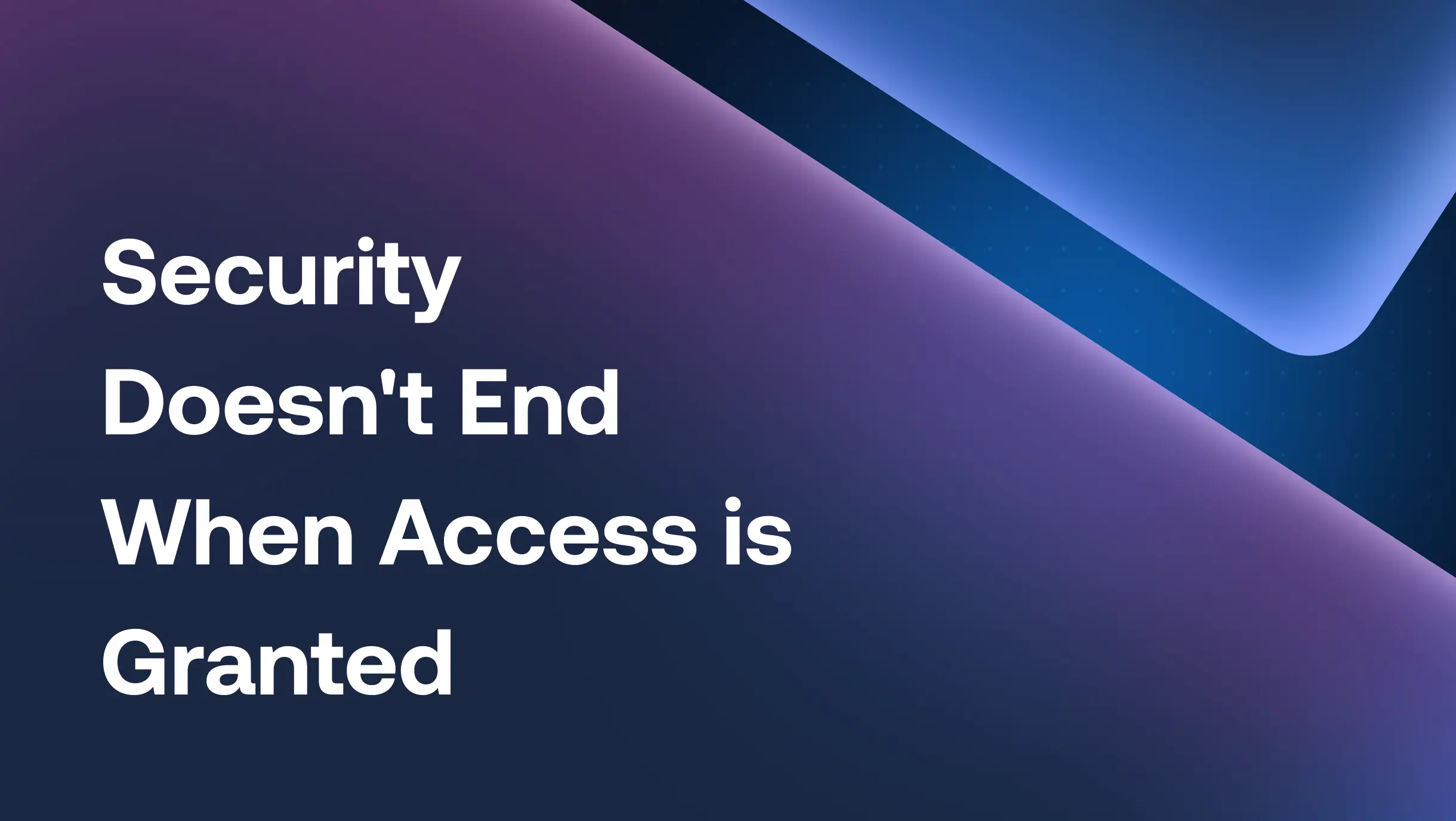 Security Doesn't End When Access is Granted