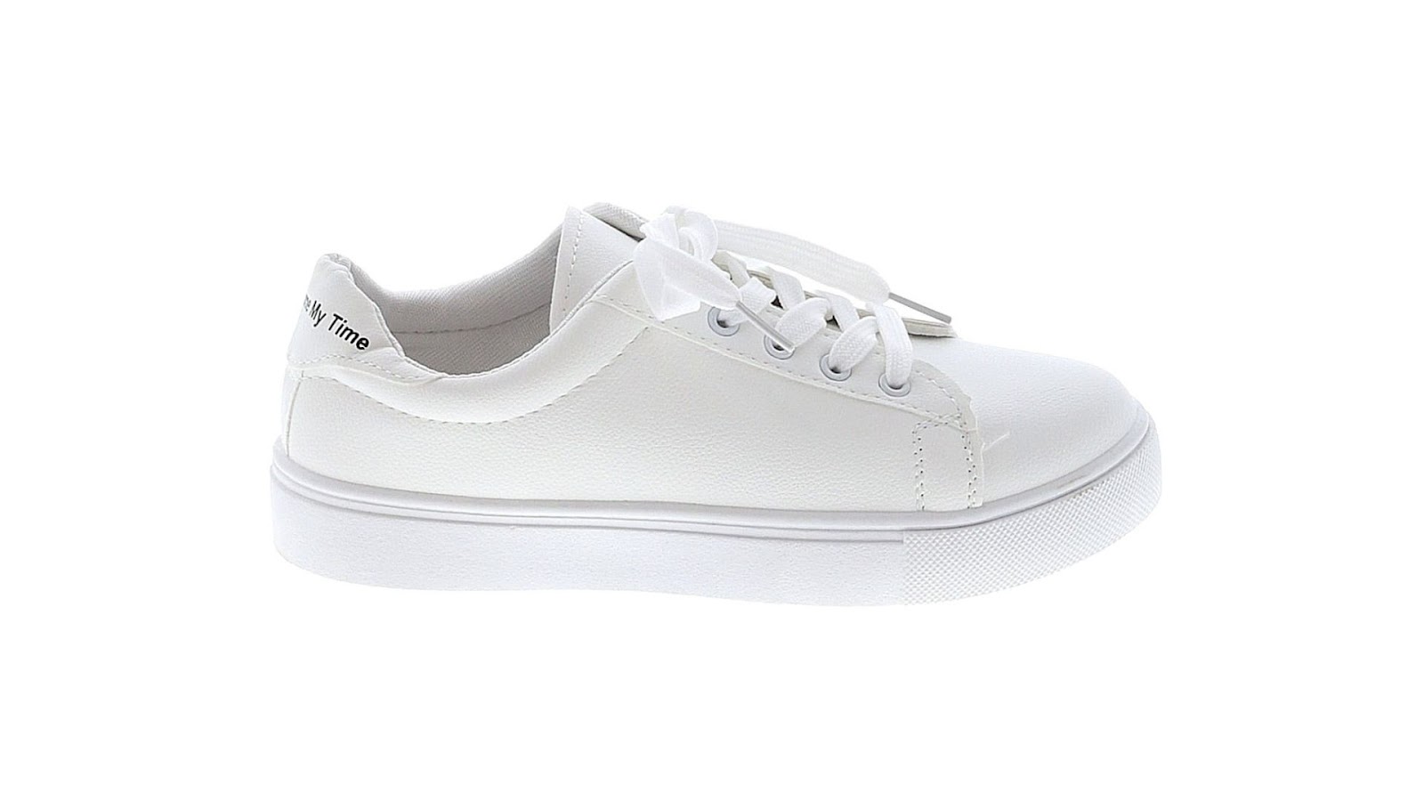 A white sneaker on a white background.