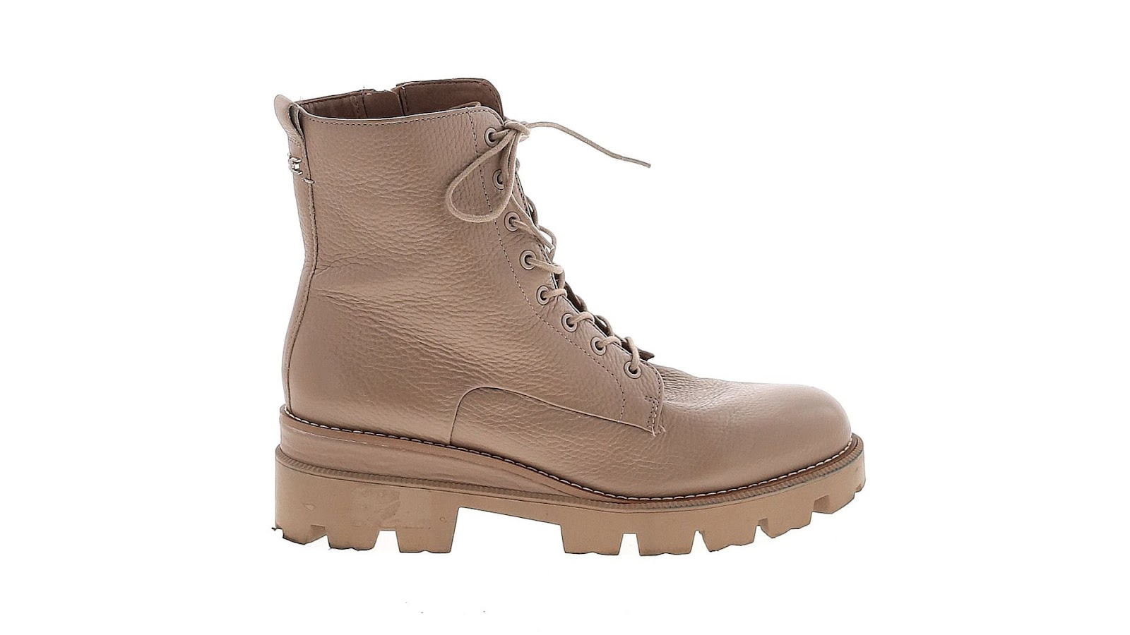 A light brown combat boot.